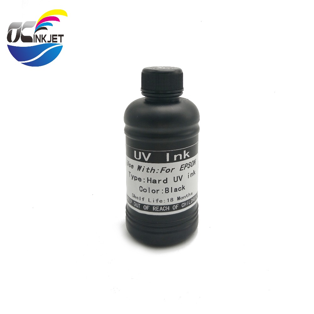 OCINKJET-tinta UV para cabezal de impresión Duro y suave, 250ml, para Epson 1390, 1400, 1410, 1430 W, R280, R290, R330, L800, L180, DX4, DX5, DX6, DX7