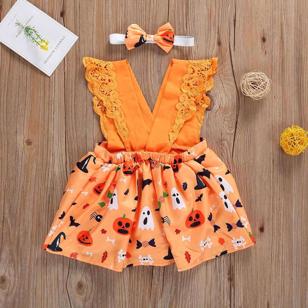 Halloween Peuter Kids Baby Meisje Jongen Kant Kleding Sweet Romper Jumpsuit Rokken Outfits