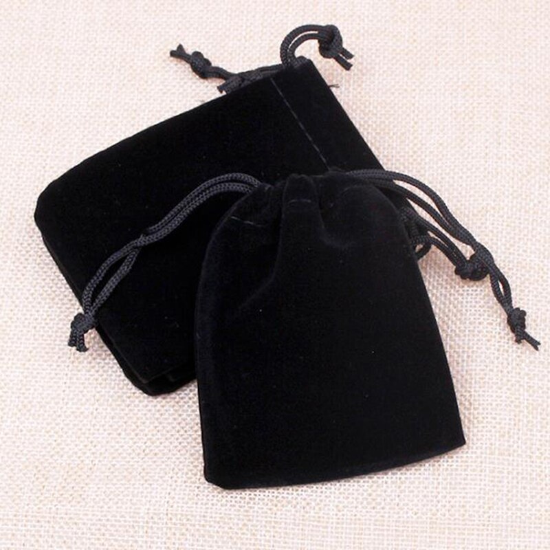 5pcs/lot Jewelry Bags Packaging Bag Black Drawstring Velvet Bags & Pouches 15cm X 9.5cm