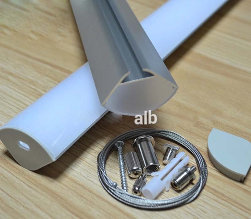 23x23mm Led Linear Hanging Strip Aluminum Profile Extruded Aluminium Channel With Hanging Rope V-Shape Aluminum Channel System