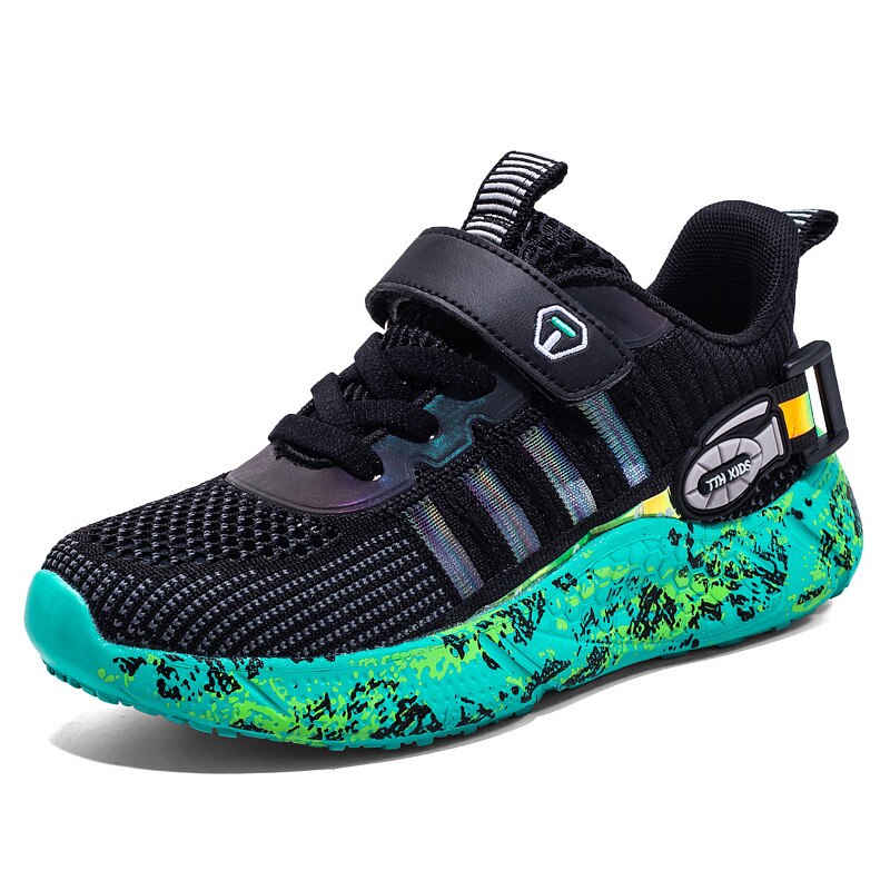 Lente kindersneakers jongens schoenen meisjes casual kinderschoenen voor jongens sport hardloopschoenen kinderschoenen: Zwart / 35