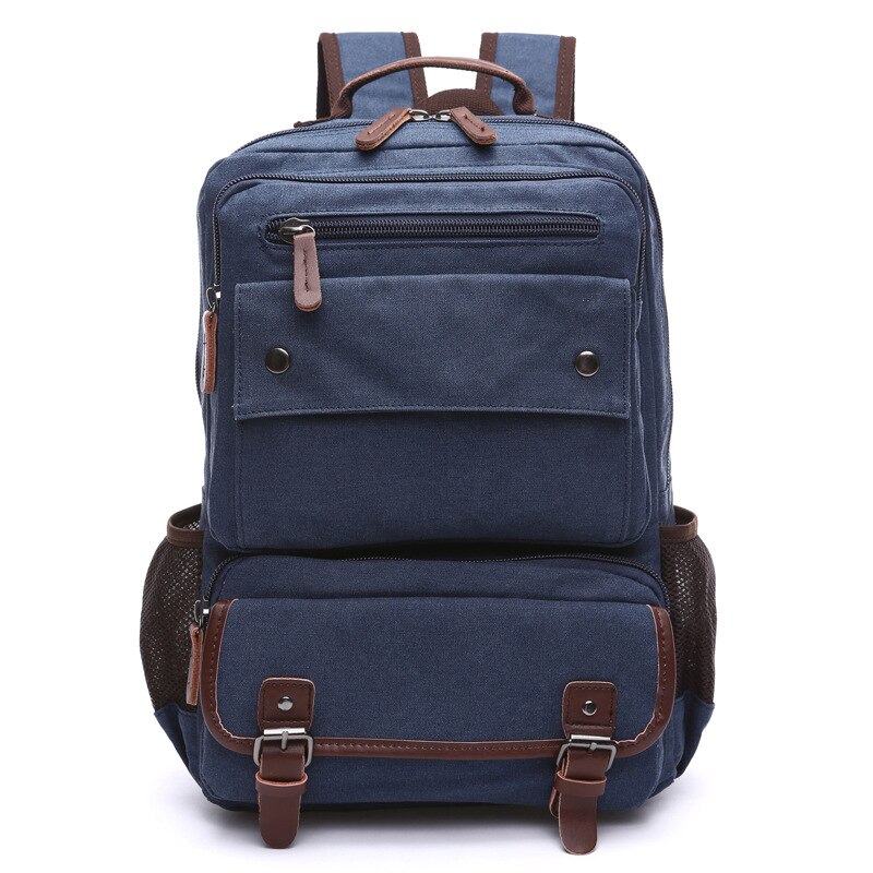 Mochila vintage de lona para hombre, bolso escolar de gran capacidad para ordenador portátil, estudiantes universitarios, para adolescentes,