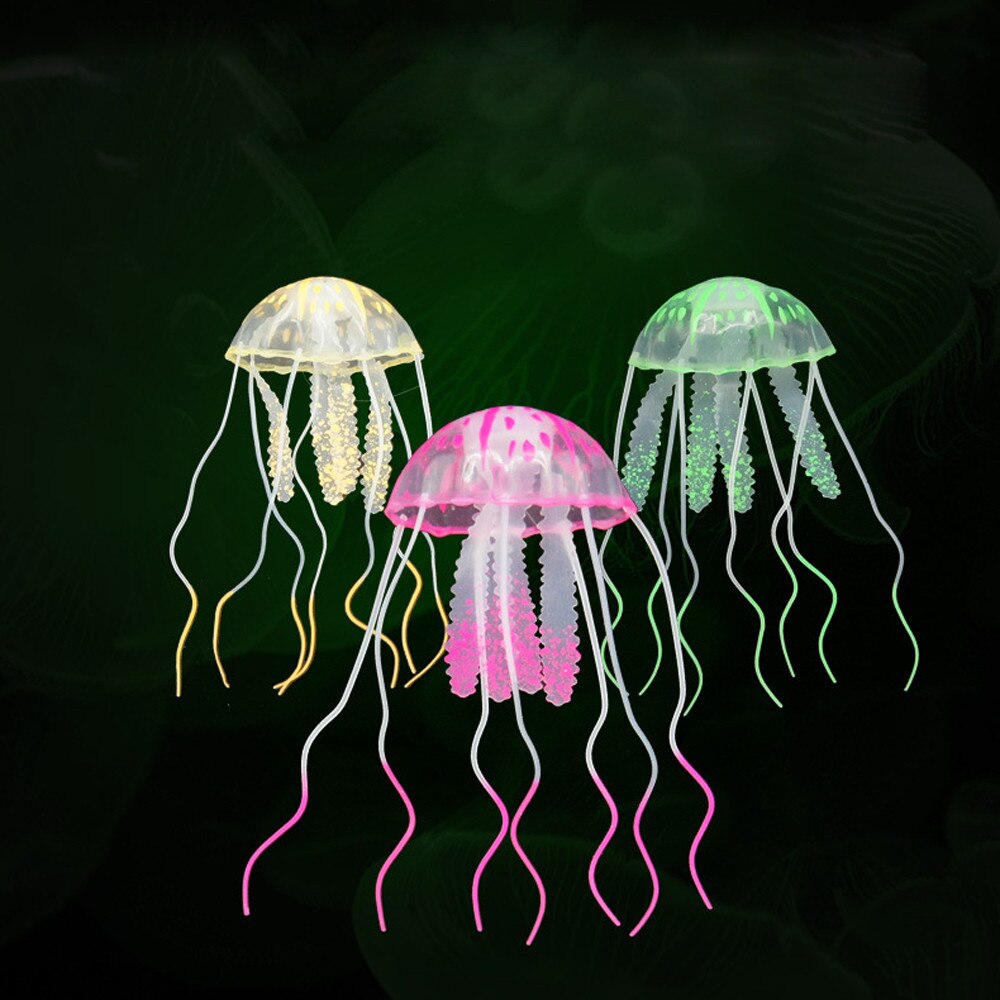 tank Jellyfish for aquarium decoration fish tank Jellyfish Glowing Effect decoration stones for aquarium fishing accessories