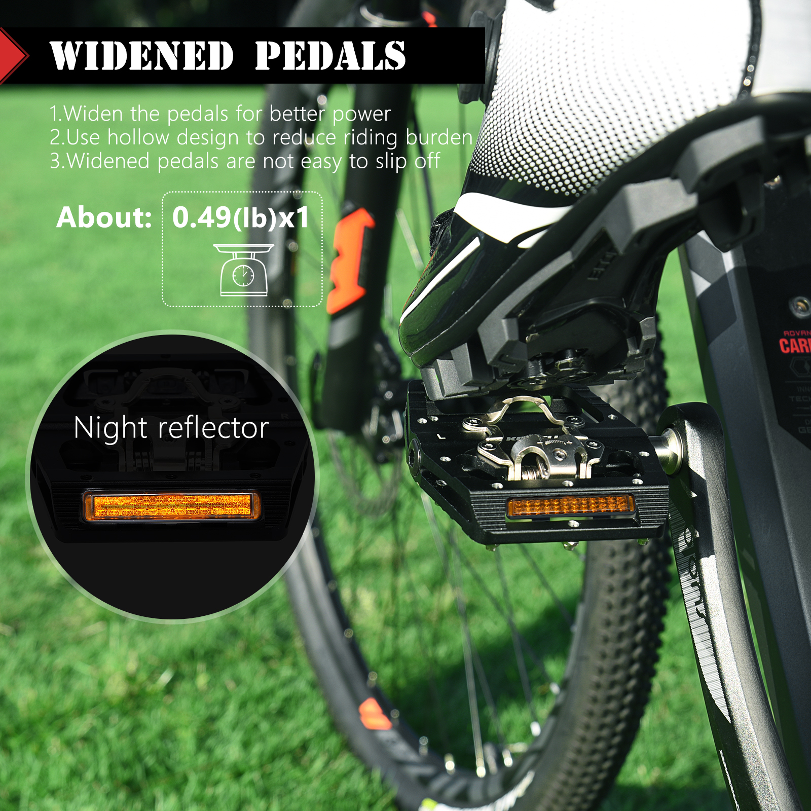 Pedales de bicicleta de montaña sellados sin Clip, 9/16 ", con bloqueo, planos, todo de aluminio, doble propósito