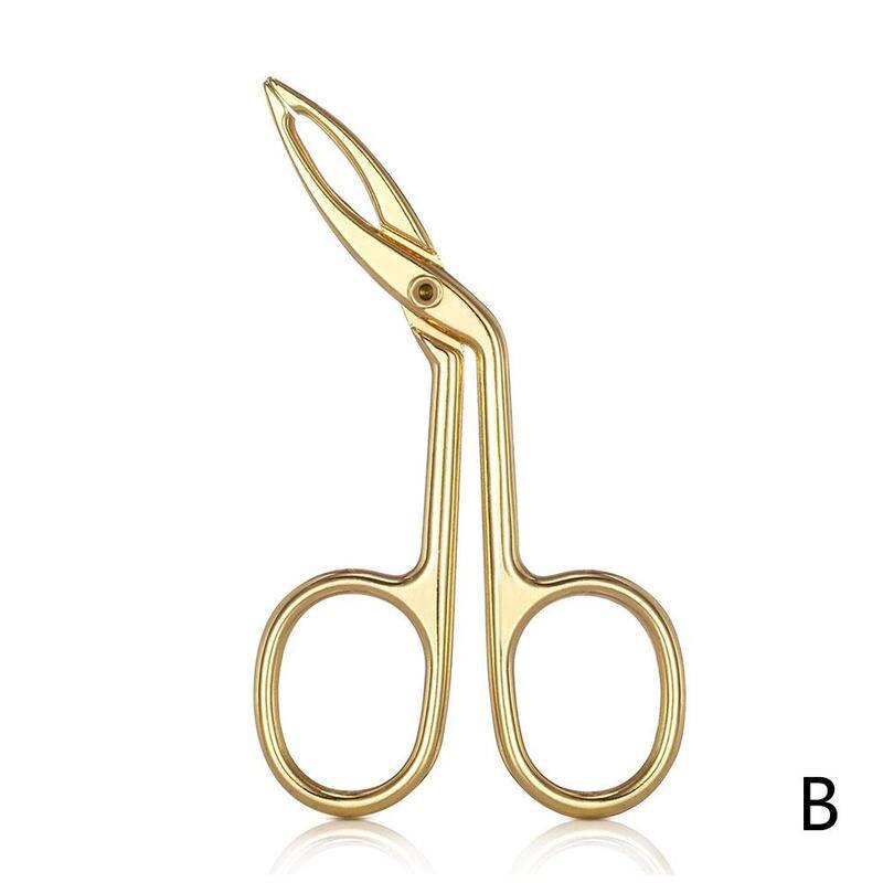 Rvs Professionele Elleboog Wenkbrauw Tang Clip Schaar Pincet Straight Puntige Wenkbrauw Epileren Makeup Beauty Tools: B