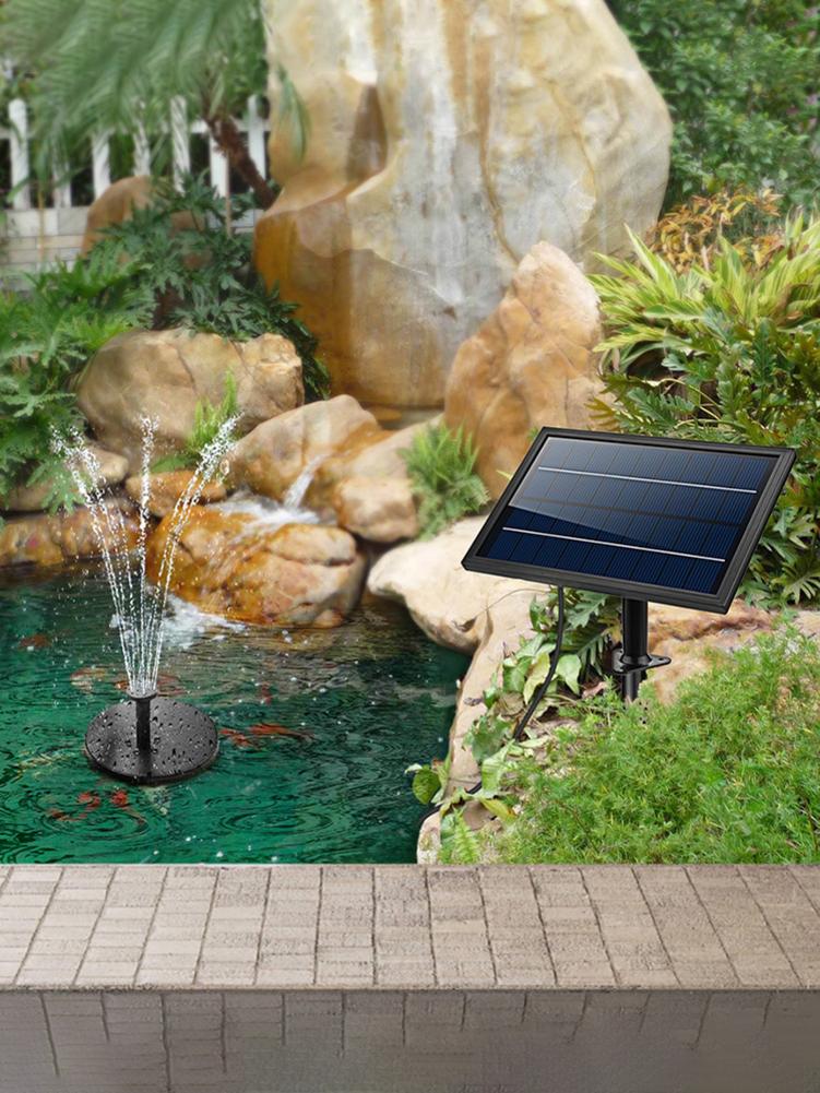 Solar Fountain High Power Beautiful Battery With Lamp Inserted Water Pump Garden Landscape Decoration Pump 8W