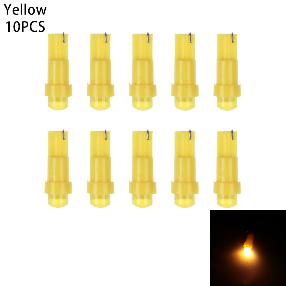 10PC 12V T5 COB LED Car Dashboard Gauge Instrument Lights High Brightness Automobiles Interior Bulbs Cluster Lamp Accessories: Yellow