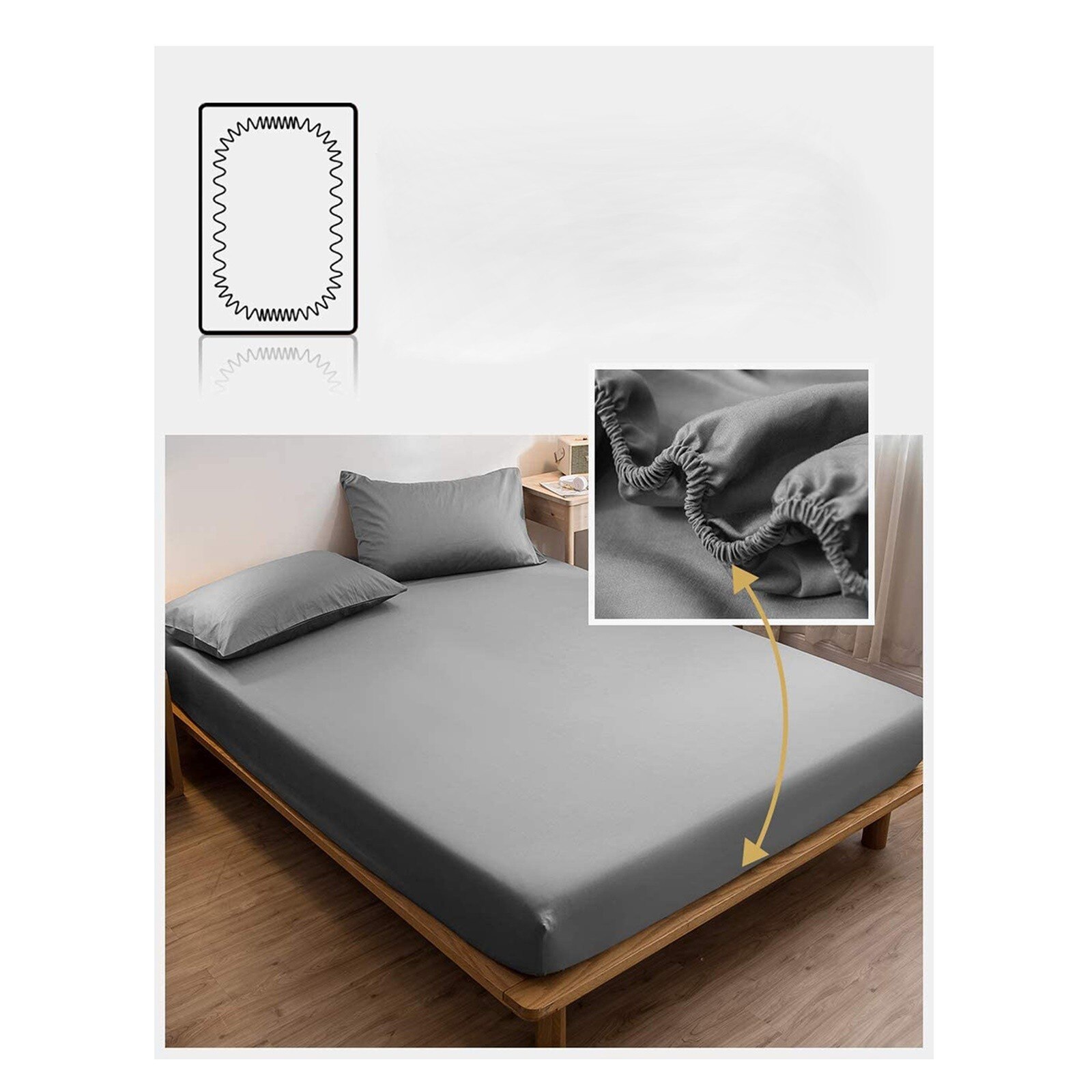 Fitted Sheet 100% Polyester Absorbent Bedding Quick Drying Bed Sheets 4 Corners With Elastic Band Sheet Sheets Mattress Cover