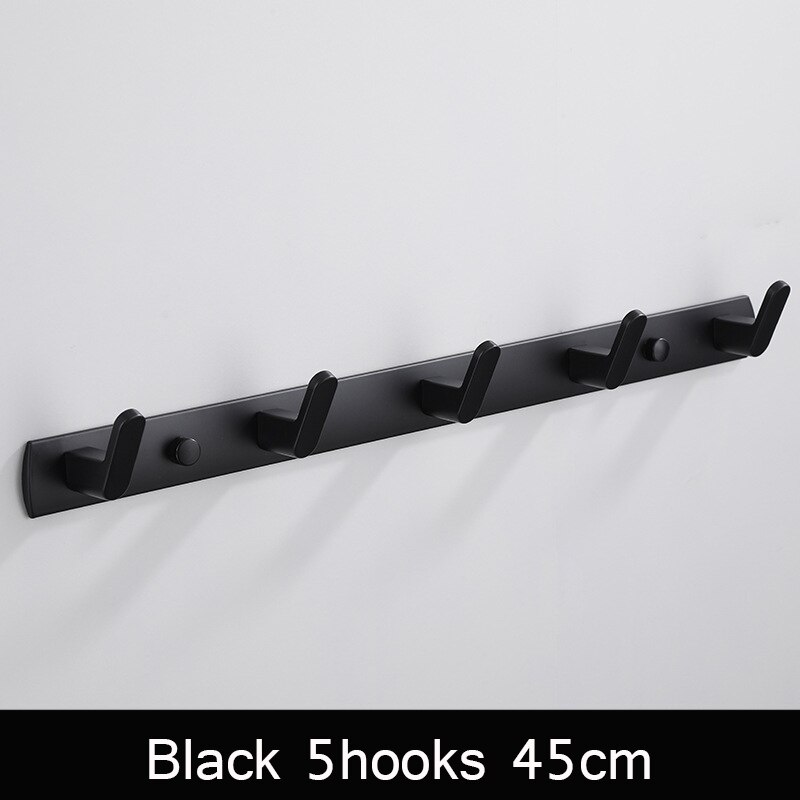 Zwart witte badjashaak badkamer handdoekhaken handdoeken tas hoedenhaak wandmontage kleding kapstok wandhanger badkamer hardware: Zwart 45cm