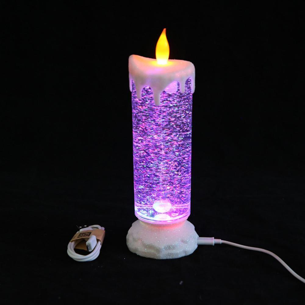 Colour Changing LED Water Candle Rechargeable LED Glitter LED Changing Candle Colour Water Candle J6N6
