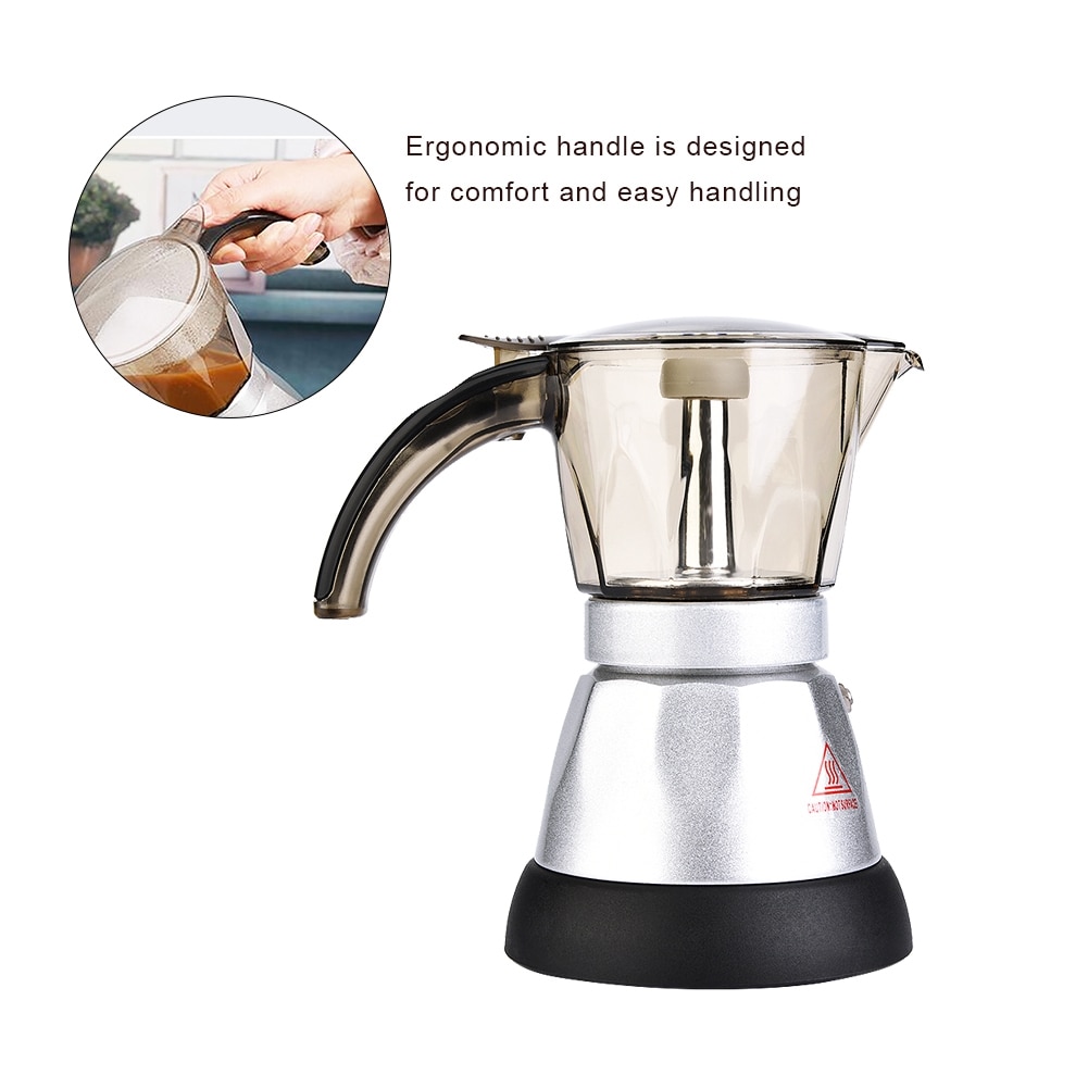 220v 3 to 6 kop elektrisk italiensk top moka kaffekande perkolatorer værktøj filterpatron aluminium elektrisk espressomaskine