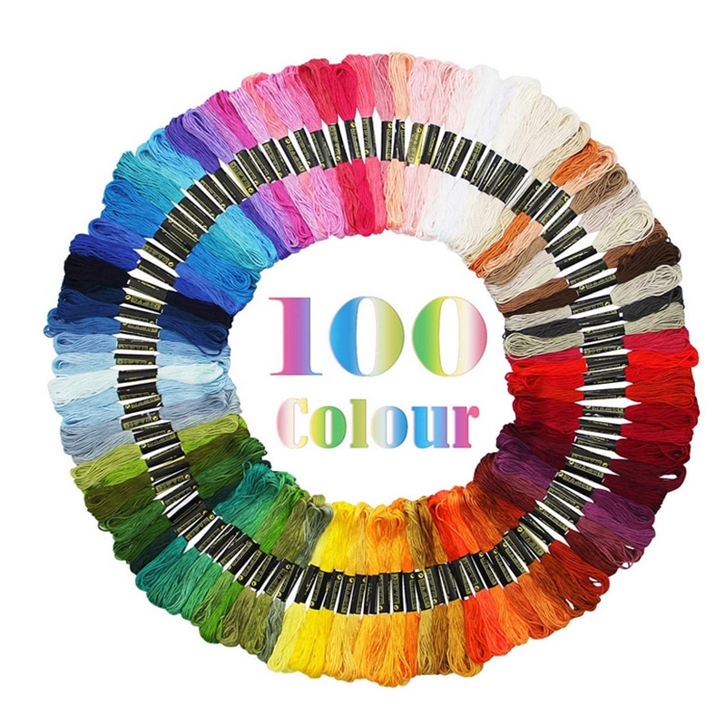50/100 pcs Similar Dmc Thread Floss Skein Cross Stitch Thread Random Color embroidery DIY Silk Line Branch Threads