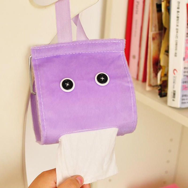 Cute Plush Cloth Tissue Box Case Holder Toilet Paper Cover Bathroom/office/car/restaurant Hanging Paper Towel Storage Container