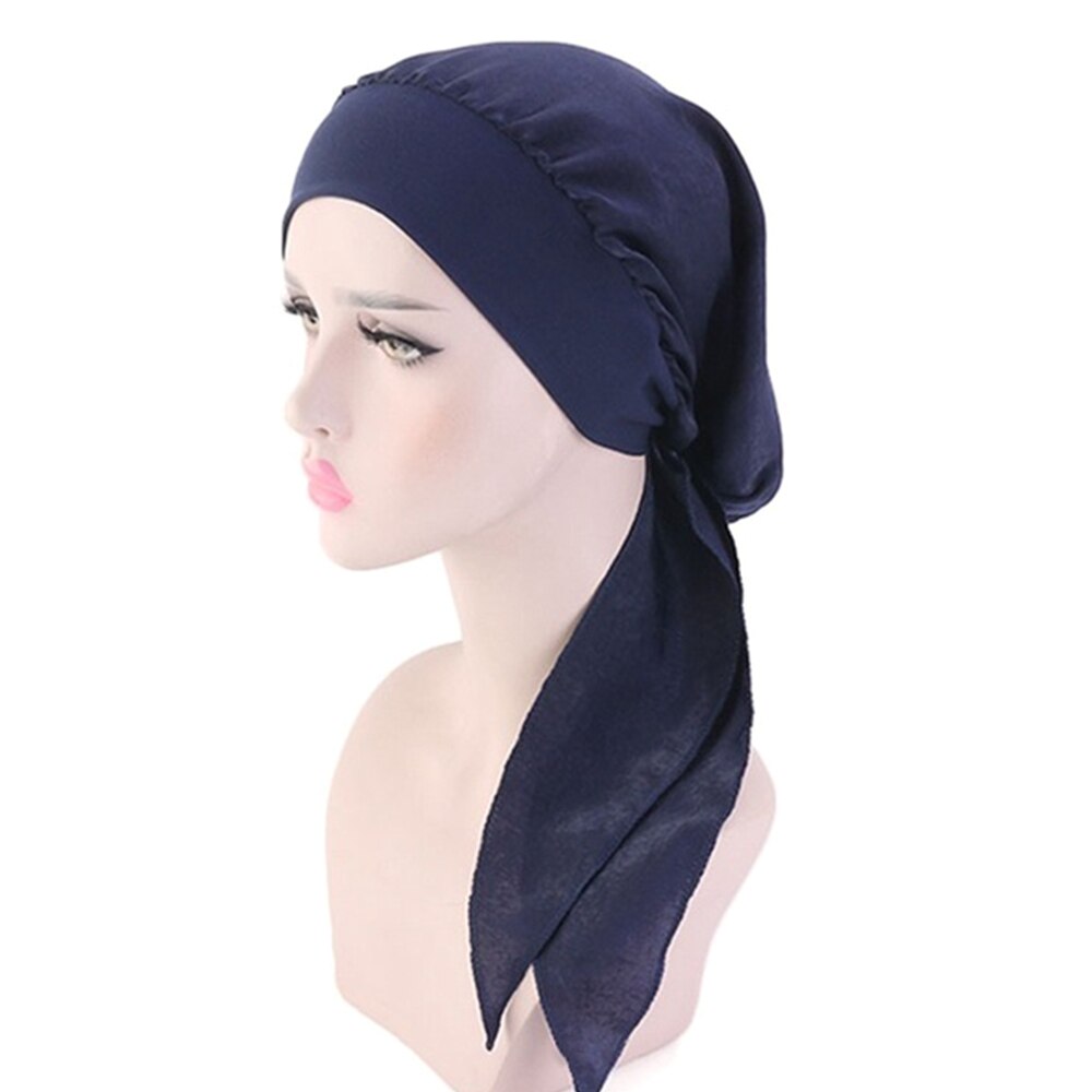 Novo verão muçulmano turbante chapéu de perda de cabelo hijab câncer cabeça cachecol quimio pirata boné headwear bandana impresso ajustável chapéus elásticos: 2