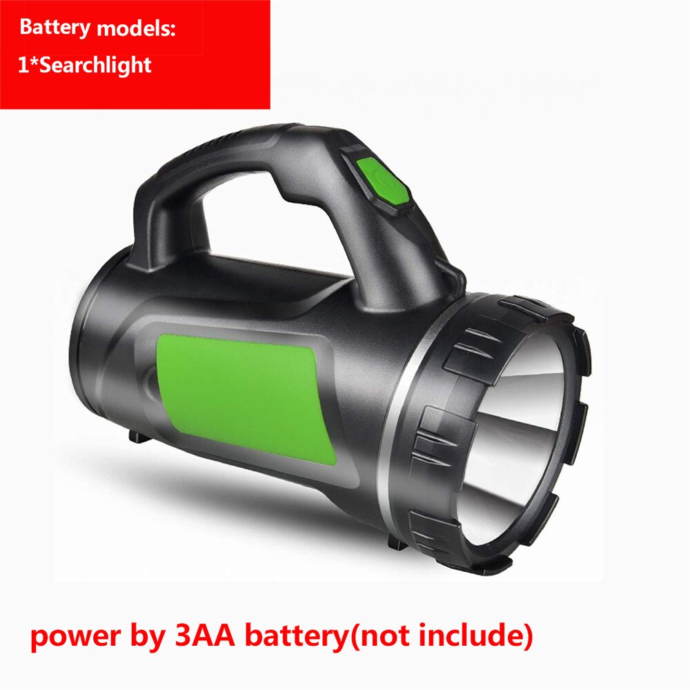 280W Long Use LED Torch Camping Water Resistant Search Light Powerful Lantern With Side Night light Handle Spot Lamp 18650: Type A