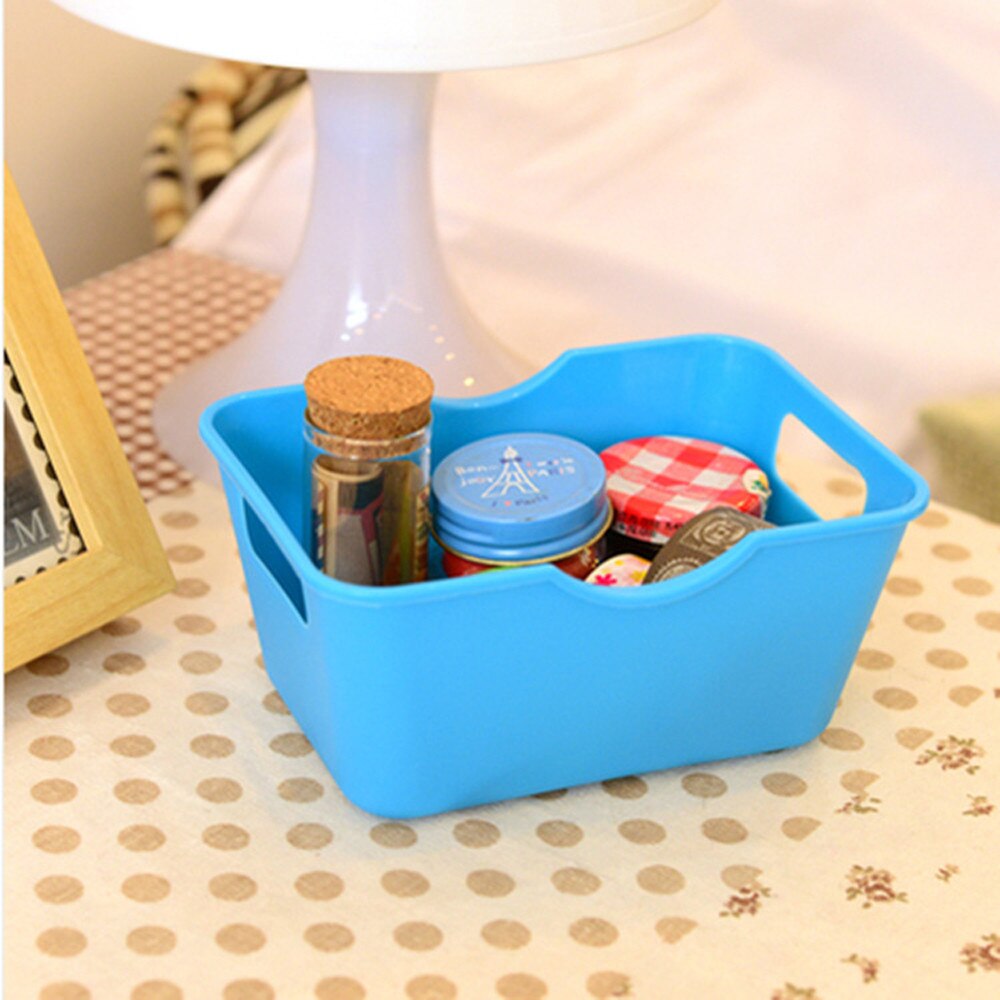 Plastic Office Desktop Storage Boxes Makeup Organizer Storage Box Accessories Housekeeping Home Organization Organizers: Blue 