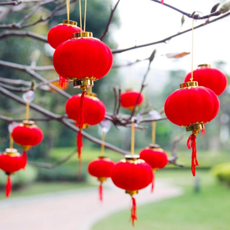 Lantern Spring Festival Year Traditional Chinese Red Small Hanging Lantern Festival/ Wedding/ Party Decorations