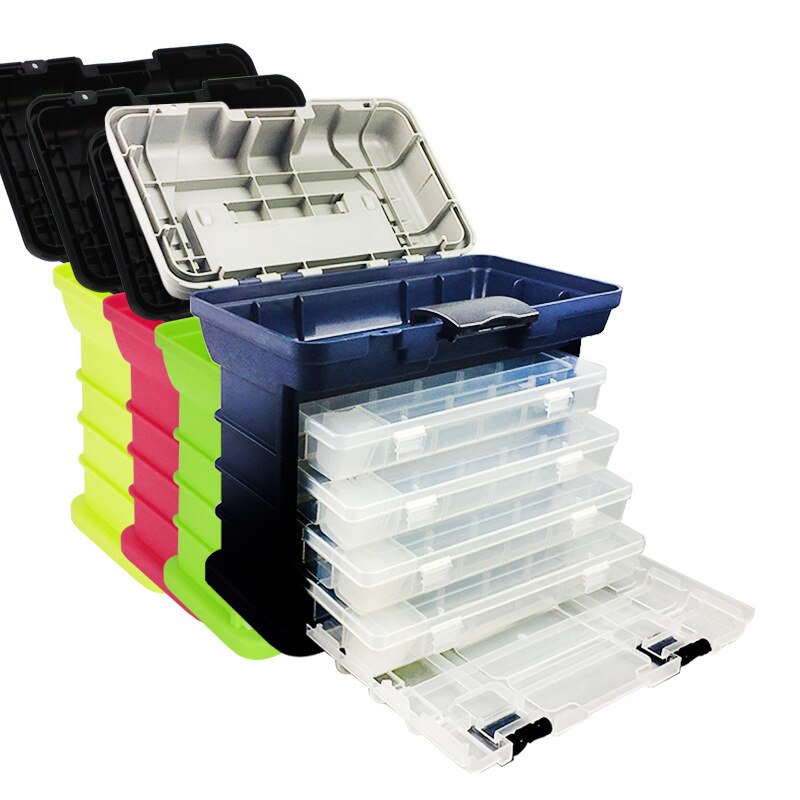 Multi-functional fishing tank 4-storey Lure tackle tool box fly gear accessories hook lure storage fly case