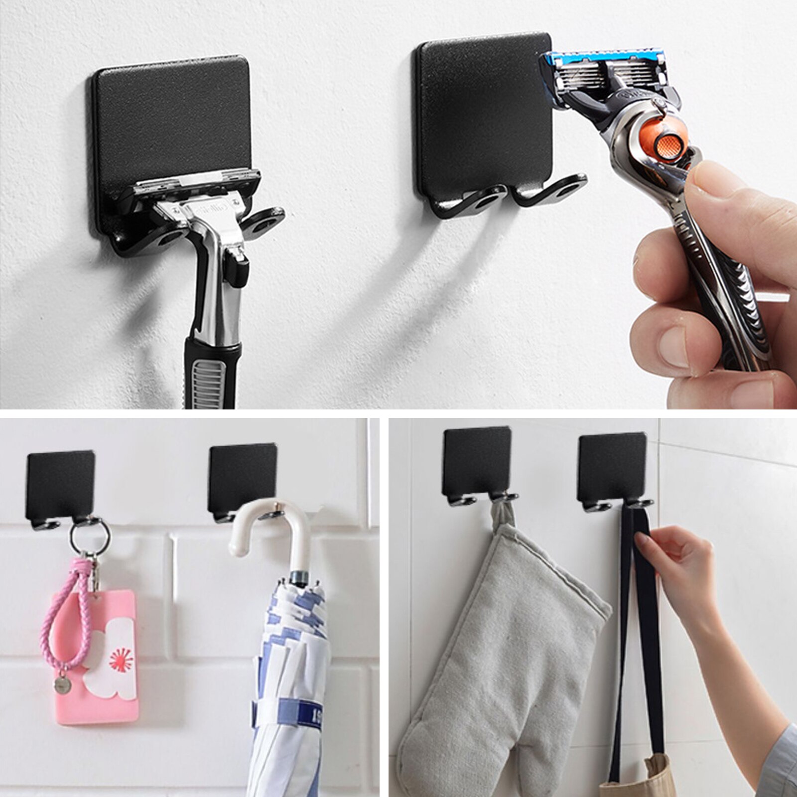 Punch Gratis Scheermes Houder Opslag Haak Mannen Scheren Scheerapparaat Plank Badkamer Scheren Scheermes Rack Slaapkamer Thuis Viscose Muur Haken