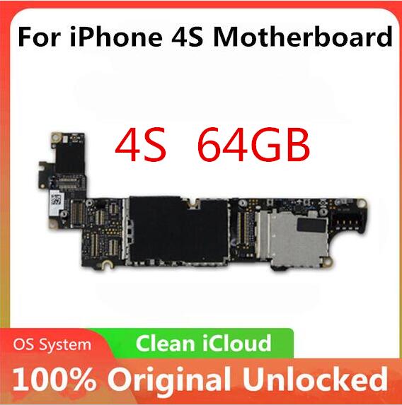 Para iphone 4 4S 5 5C 5S Placa base con el Sistema IOS Original desbloqueado para iphone 4S lógica con la Chips 8GB /16GB /32GB: 4S (64GB)