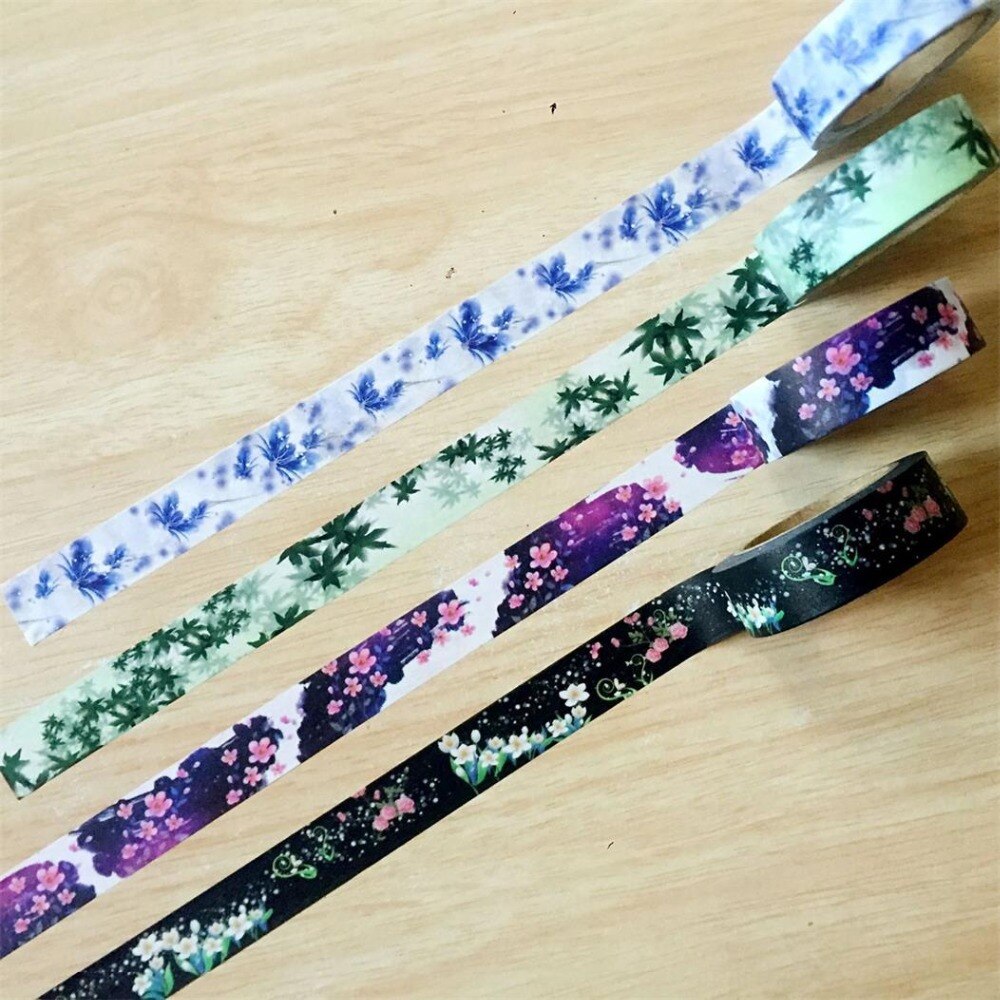 Beautiful 15mm*10m washi tape/Four Designs Flower masking japan washi tape