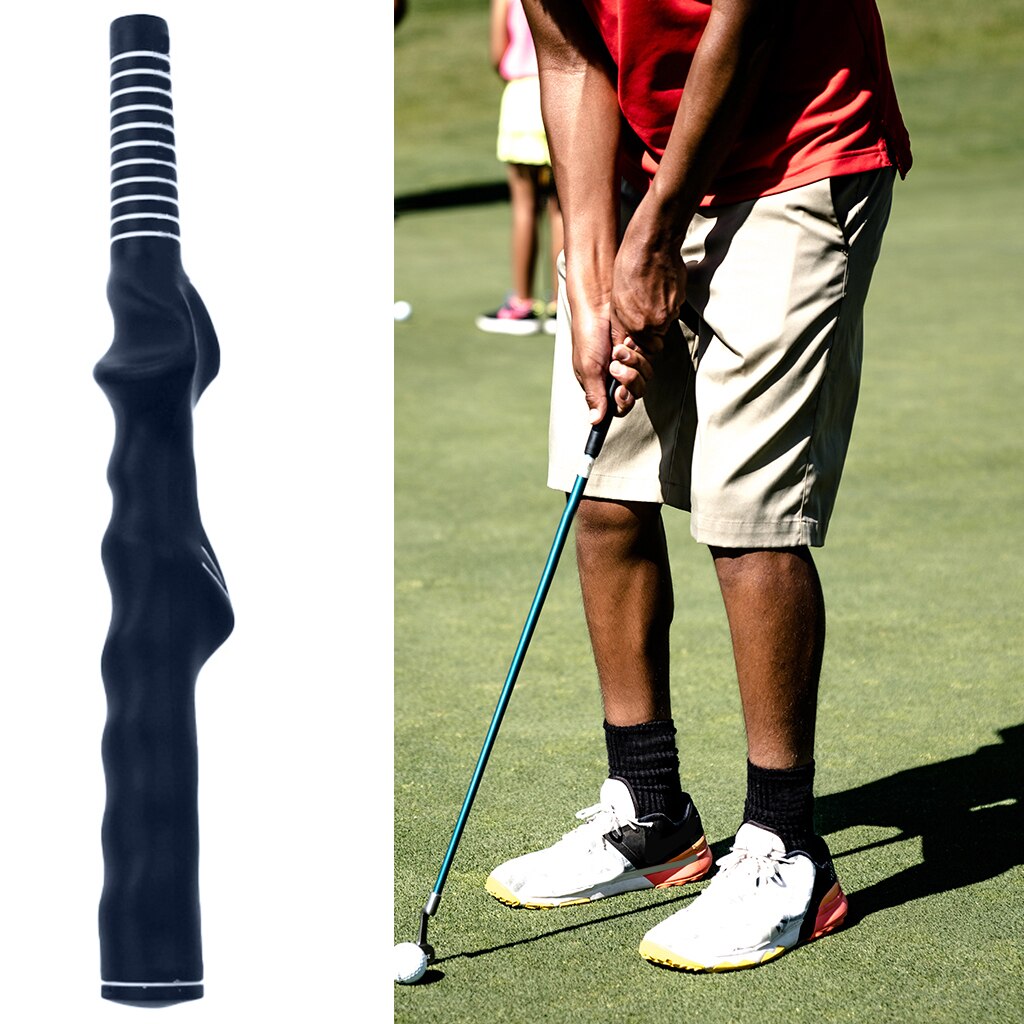 Rubber Golf Grip Hand Position Corrector Guide Beginner Learner Training Aid: Blue 14.73mm