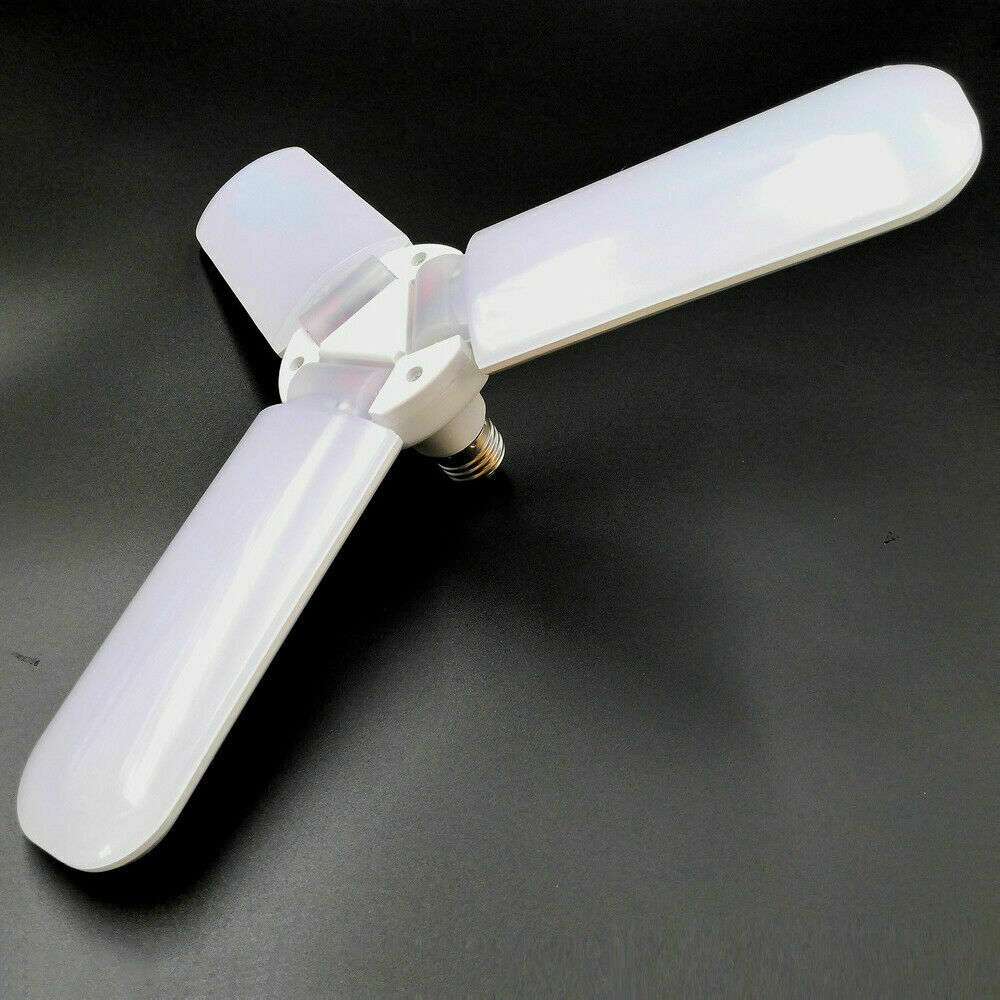 Ledet garasje butikk arbeidslys hjem takarmatur deformerbar lampe 60w e27: 3 blader 45w 95 265v