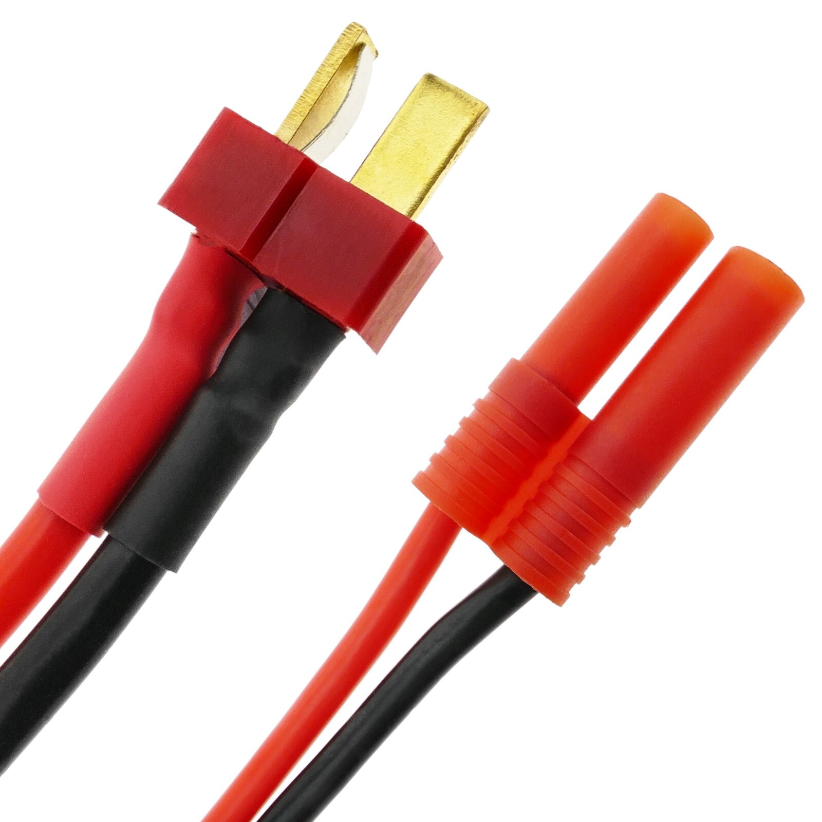 BeMatik - Cable T PLUG macho a HXT Banana 4.0mm de 8cm 14AWG Carga y fuente alimentación