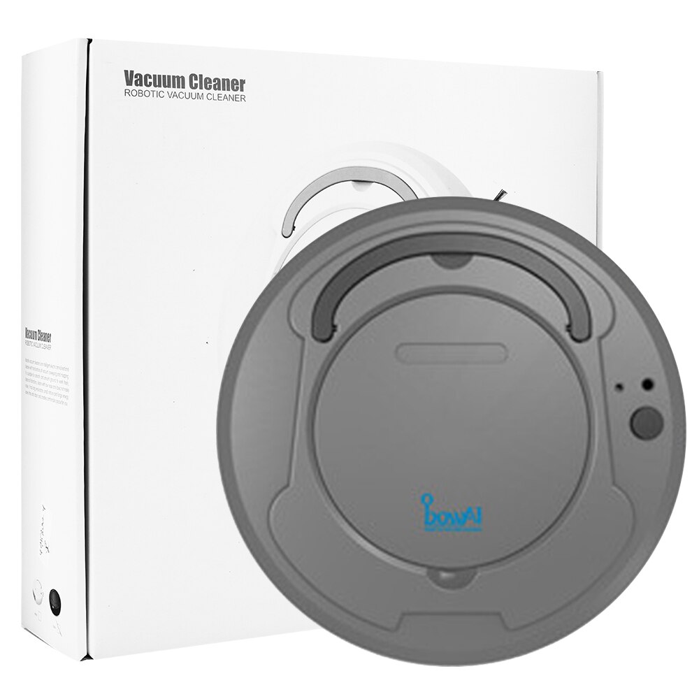 USB Rechargeable Robot Vacuum Cleaner Sweeping And Cleaning floor Aspiradora Robot One-Click Start Robot Aspirapolvere: Grey  BOX