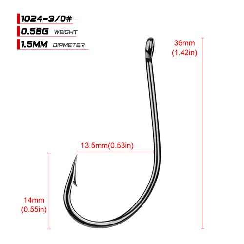 50pcs/lot Fish hook Fishing Hook High Carbon Steel 1/0#-7/0# Freshwater Fishing Bait Hook Carp Bass Pesca Tackle: size3-0