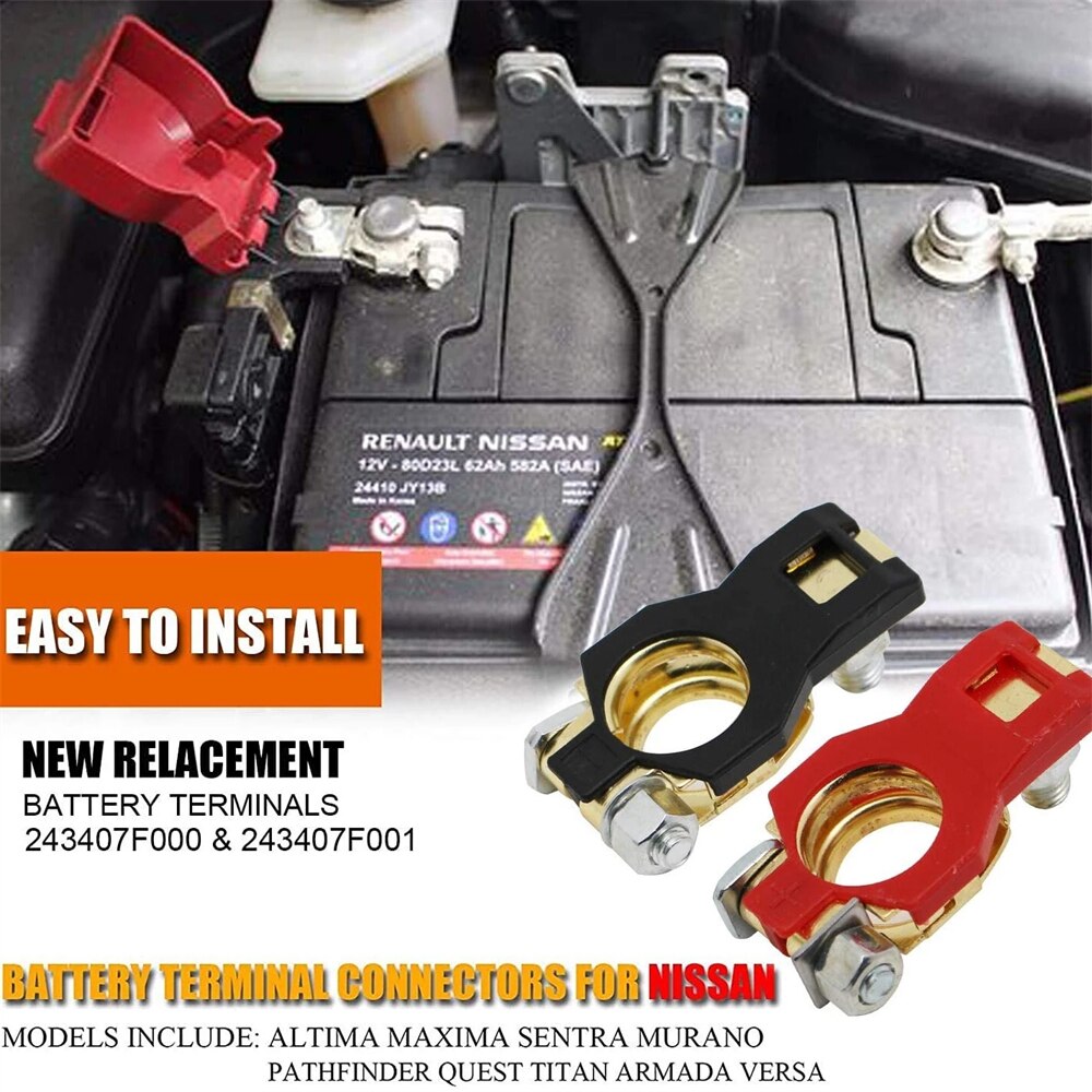 2Pcs Automotive Battery Terminal Clamp Clip Connector Battery Terminal Precision Processing, Stable Characteristics, High Reliab