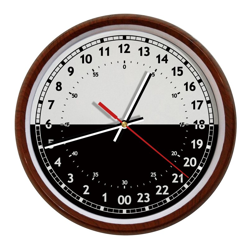 24 Hour Dial 12 Inches Step Modern Decorative Round Wall clock: 2