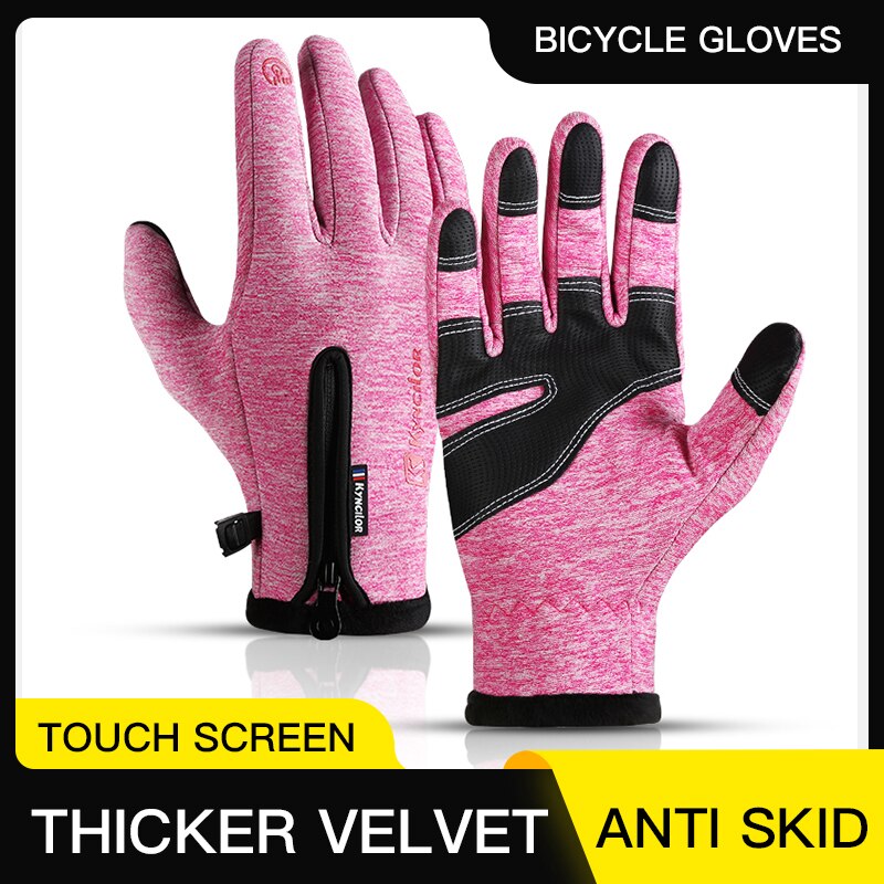 Heren winterhandschoenen herfst winter warm touchscreen winddicht volledige vinger fiets handschoen ski handschoenen