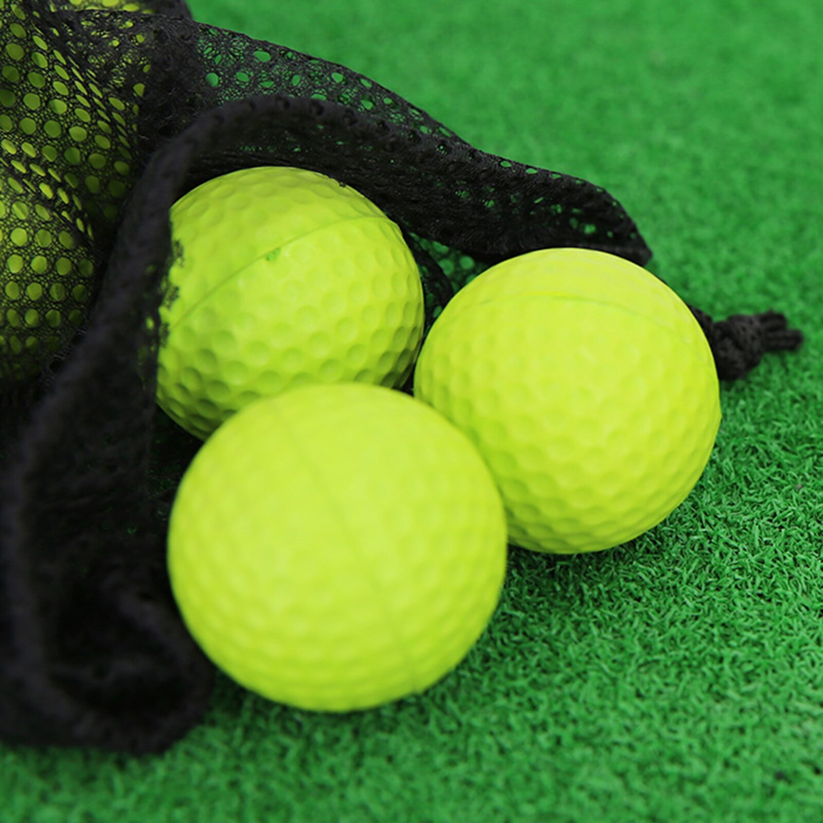 Pack of 24 Golf PU Practice Balls Green Indoor Outdoor Training