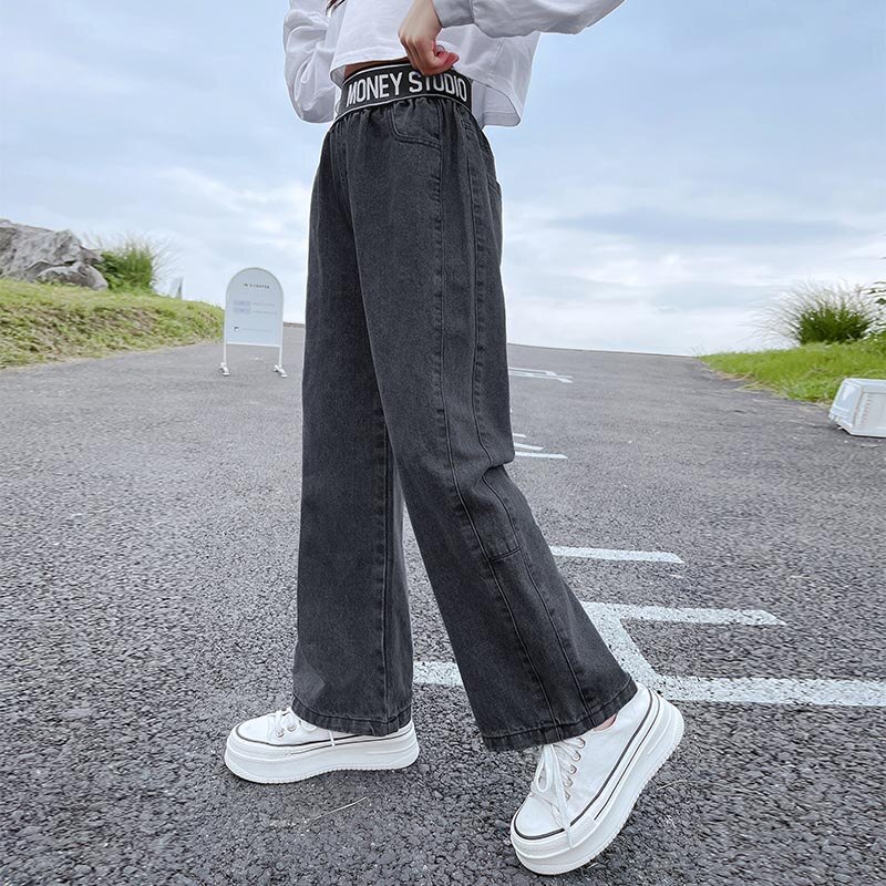 Jeans Girl Letter Pattern Kids Jeans Girls Casual Style Kid Jeans Spring Autumn Children's Clothes 6 8 10 12 14: 0298010-1 / 10