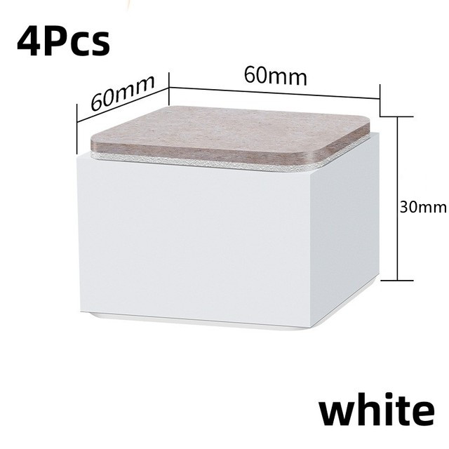 4 Stuks Koolstofstaal Zware Meubels Verhogen Voetpad Bed Sofa Stoel Voeten Voeten Voeten Slijtvaste Anti Slip Mat Carbon Staal Riser: Geborsteld Zilver