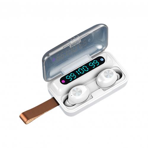 True Wireless Earphones TWS Waterproof Earbuds Bluetooth 5.0 Smarts Touch 9D Stereo Earphones For Phone Headsets With Microphone: White
