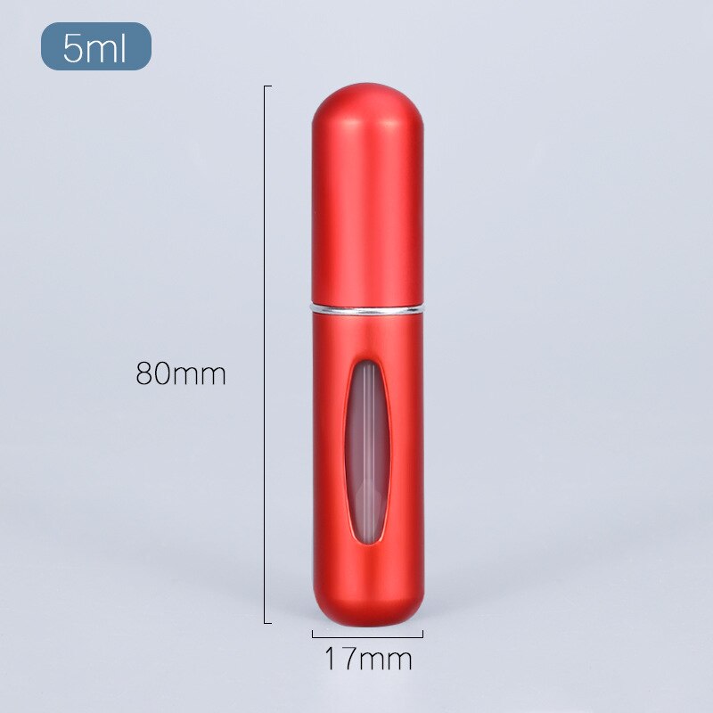 5ml Parfüm Zerstäuber Tragbare Flüssigkeit Container Für Kosmetik Mini Aluminium Spray Alcochol Leere Flasche Nachfüllbar Für Reisen: Matte red
