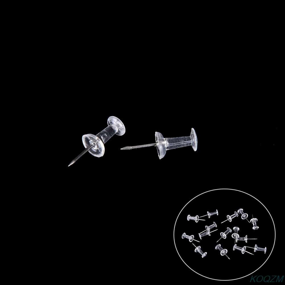 40pcs Clear Transparent Plastic Tacks Push Pins Assorted Making Thumb Tacks Cork Board Office School Stationery Supplies