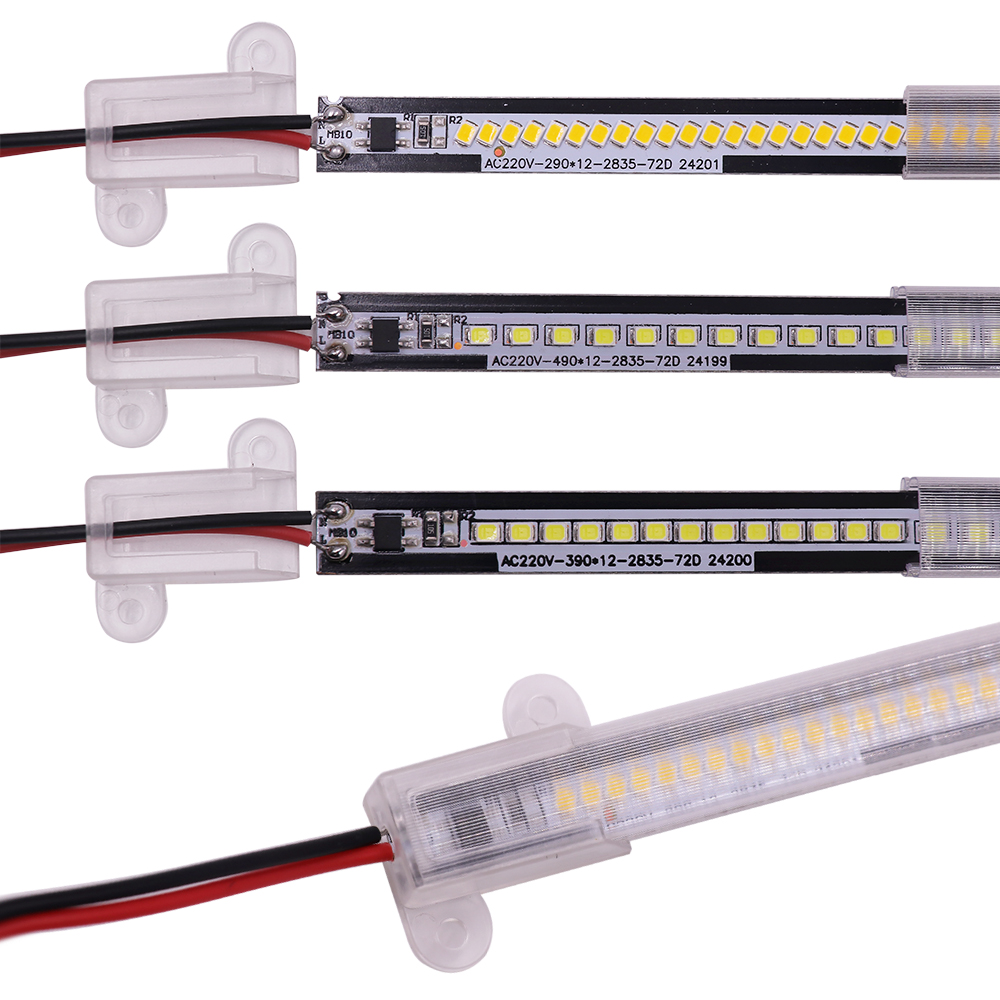 Tiras rígidas Led de 220V, 30/40/50CM, 72LED, cocina, debajo de gabinetes, reflector fluorescente, lámpara de tubo, barra de luz superbrillante
