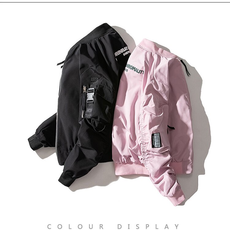 Efterår par jakke frakke oversize stil kvinder bomber jakke kvinder toppe chaqueta mujer vinter tyk frakke pink casaco