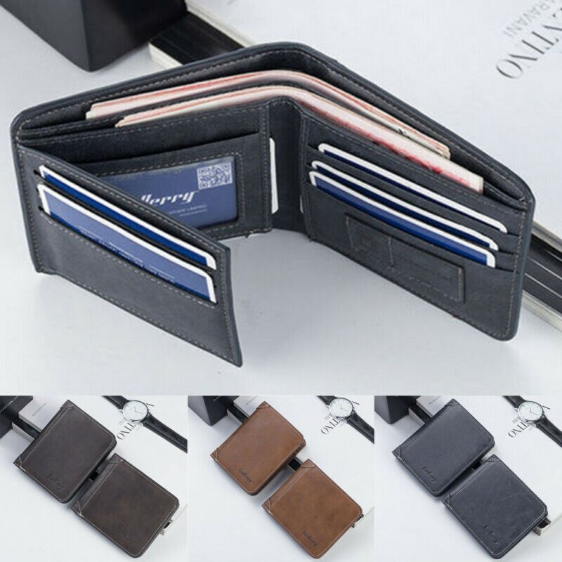 Heren leren portemonnee, vouwkaarthouder, portemonnee, chequeboek, lange clutch, portemonnee