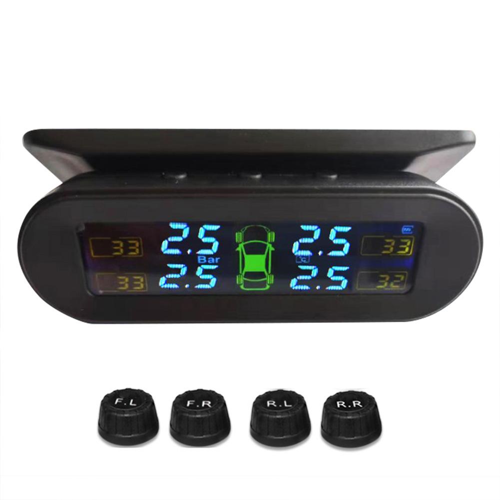 TPMS Car Tire Pressure Monitoring System Solar Or USB Charging Real-time Display Tire Pressure Monitoring System Air Leak Alarm: External sensor
