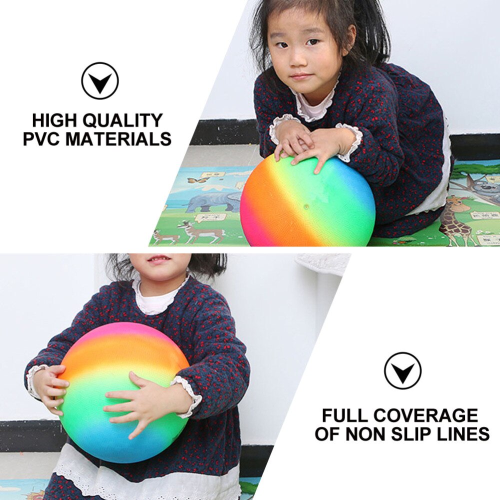 3Pcs 22cm Child Flapping PVC Inflatable Outdoor Rainbow-Color Balls