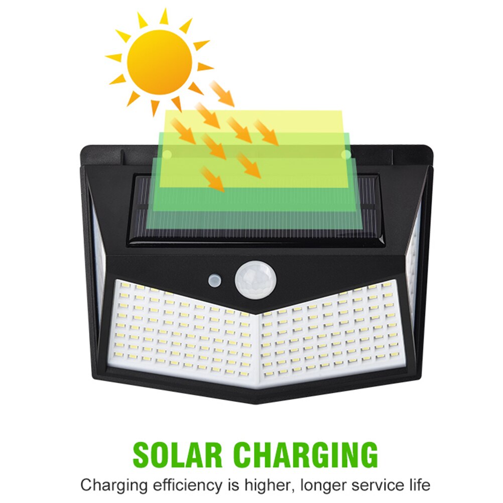 Three Sides Solar Powered Outdoor Light Motion Sensor Security Lamp Wall Lights for Garden Yard Driveway