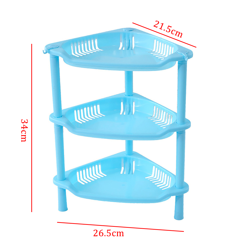 Organisateur de cuisine à 3 niveaux, étagère de rangement en plastique de , articles divers, étagère de salle de bain, Organization à domicile: Blue Triangular