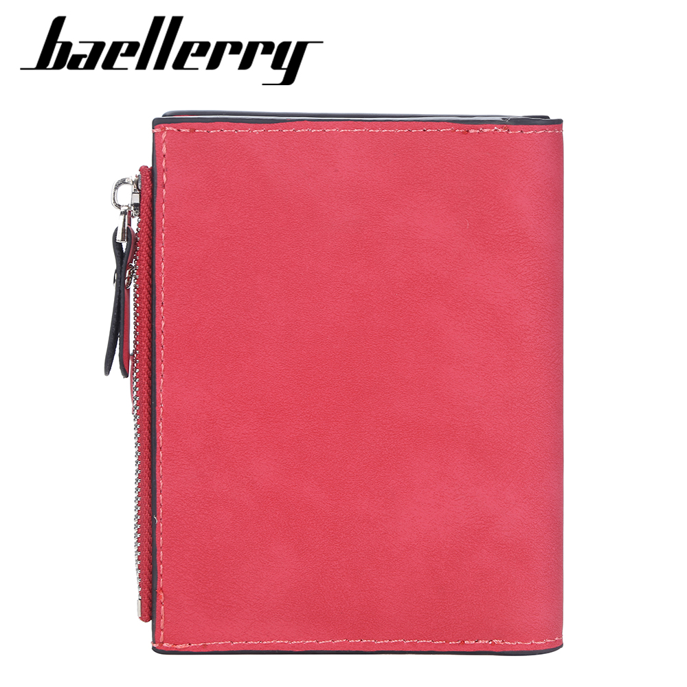 Baellerry Magnetic Buckle Women Wallets Short Card Holder Simple Female Purse Zipper Coin Pocket Brand Wallet For Girls