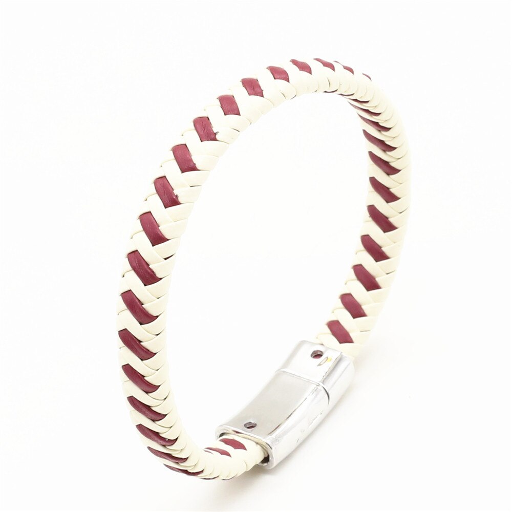 Trendikäs käsintehty kudos punos vintage naaras femme homme mies magneetti mansetti pu nahka naisten rannekoru koruja asusteita: Tyyli 5