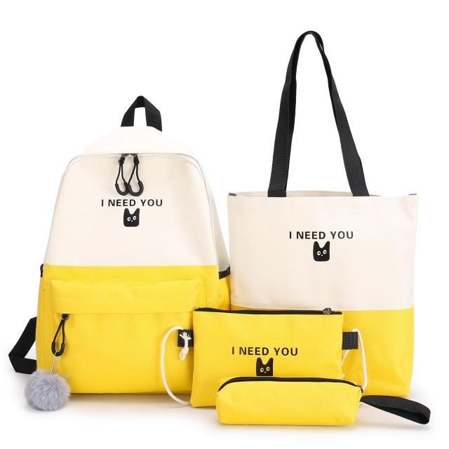 Trend Female Backpack Casual Women Backpack Laptop School Bags For Teenage Girls Anti-theft Shoulder Bag Female: Yellow 3