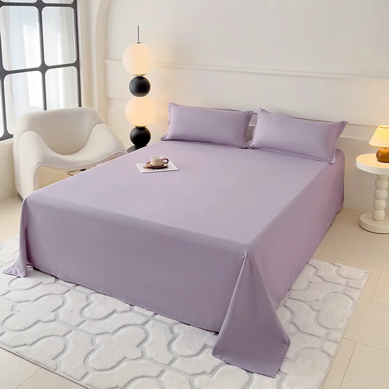 1-teiliges Bettlaken für Doppelbett, einfarbig, einfarbig, Bettlaken, Einzel-/Königin-/König-Flachbettlaken, weiche Bettwäsche für zu Hause: sehen unter Pro Größe Beschreibungen / Licht Grau